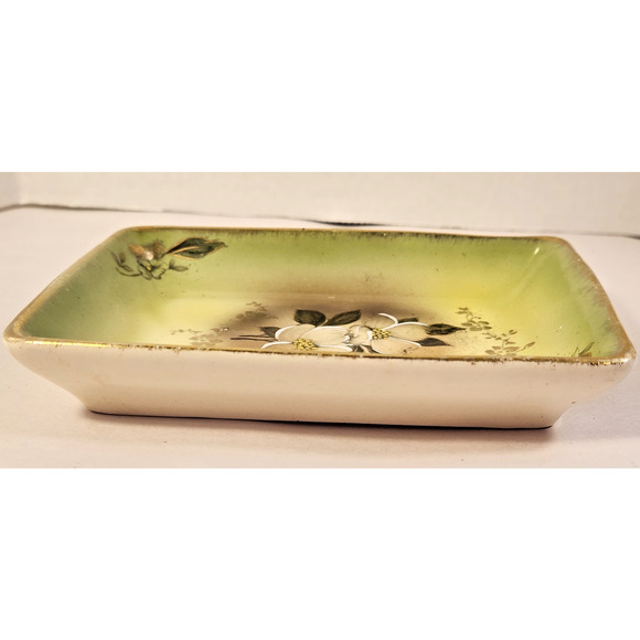 Vintage ZAPUN Porcelain Trinket/Pin Dish USA Hand Painted Magnolia Flowers - Picture 3 of 8